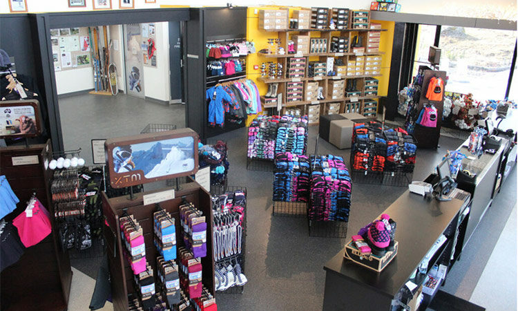 an interior photo of the lake mountain retail shop
